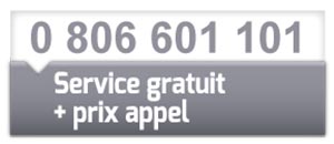 0 806 601 101 (service gratuit + prix appel)